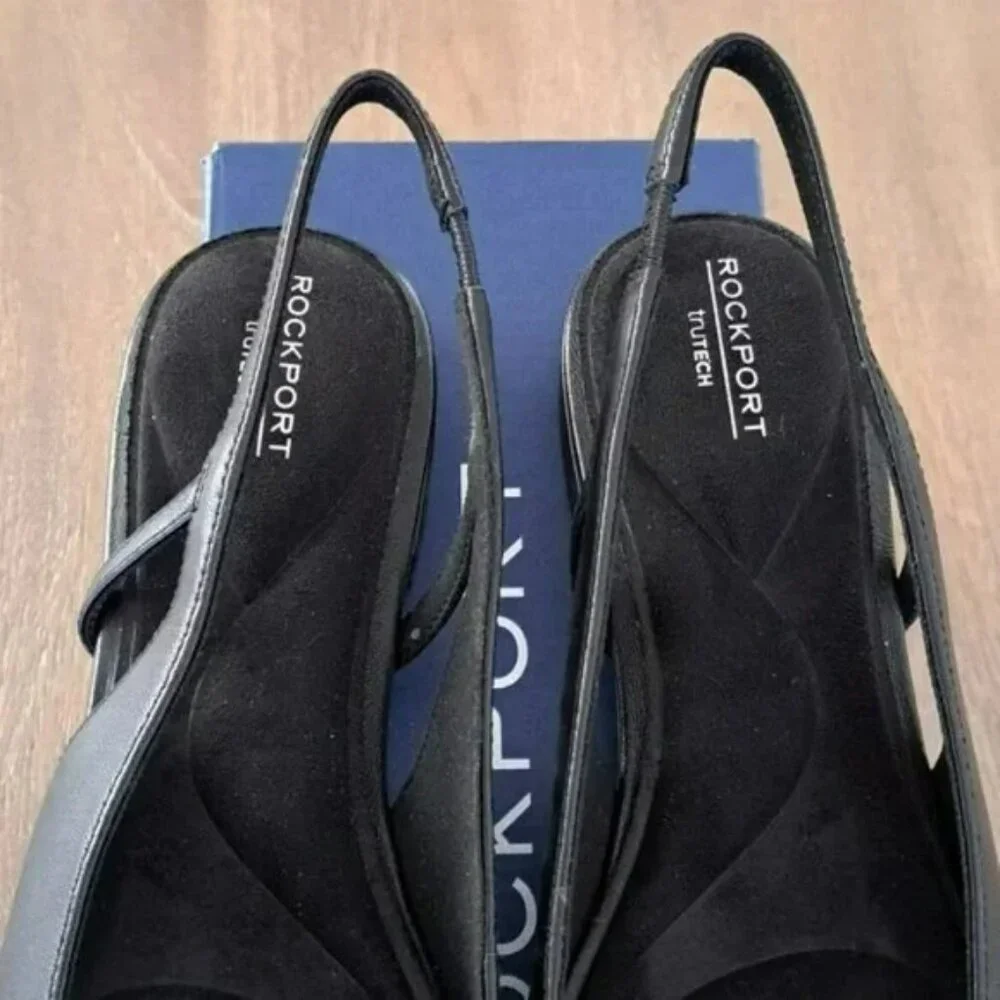 Rockport Sagey Slingback Ballet Flats - Color: Black - Size: 7.5 Wide - Picture 4 of 10
